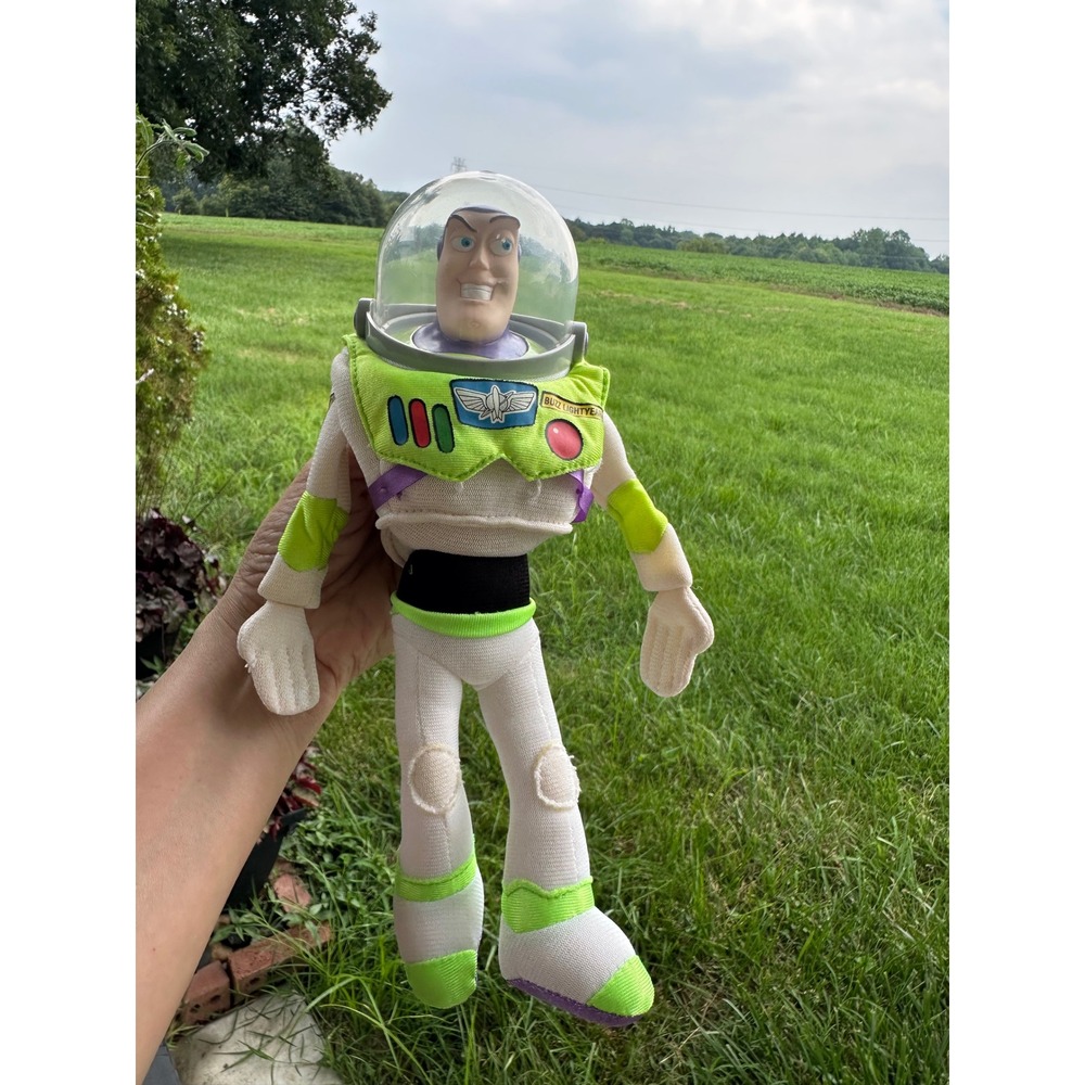 Disney Toy Story Buzz Lightyear Plush Figure with Plastic Head and Visor 8.5"